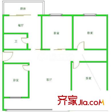 白水塘小區(qū) 4室 戶型圖