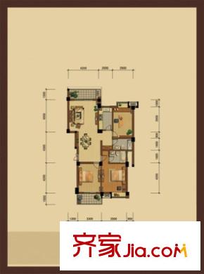 世歐彼岸城B區(qū)戶型圖戶型圖2 