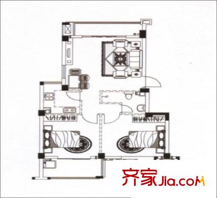 世歐彼岸城B區(qū)戶型圖戶型圖4 