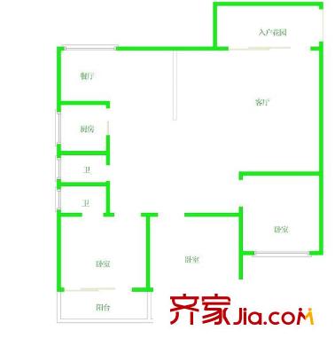 金山佳園 3室 戶型圖