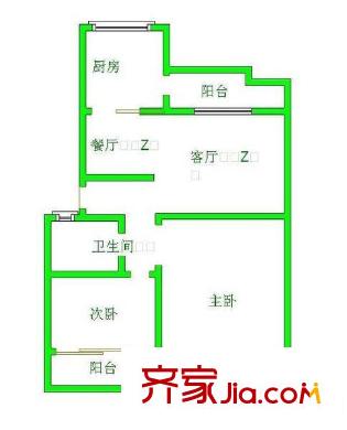 金山桔園一期吉苑戶型圖金山桔園一期吉苑 2室 戶型圖 2室2廳1衛(wèi)1廚
