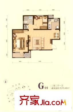 新梅江雅境新楓尚高層標(biāo)準(zhǔn)層G1戶型 2室2廳1衛(wèi)1廚