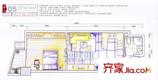 萬都阿波羅 1室 戶型圖