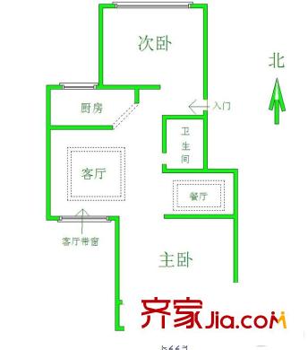 市直湖前 2室 戶型圖