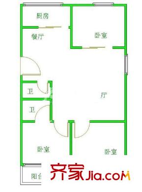 金色家園 3室 戶型圖