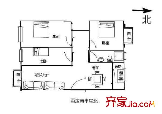 金色家園 3室 戶型圖
