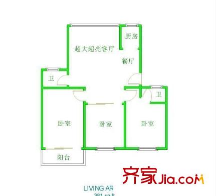 金閩小區(qū) 3室 戶型圖