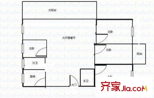 鰲峰苑 4室 戶型圖