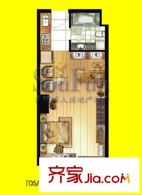 鉑晶時代 1室戶型圖
