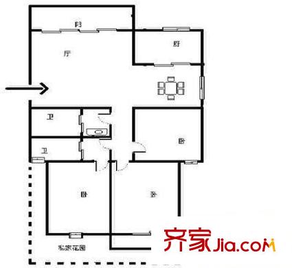 永鴻美域東方 3室 戶(hù)型圖