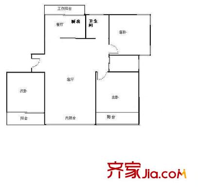 世紀(jì)城 3室 戶型圖