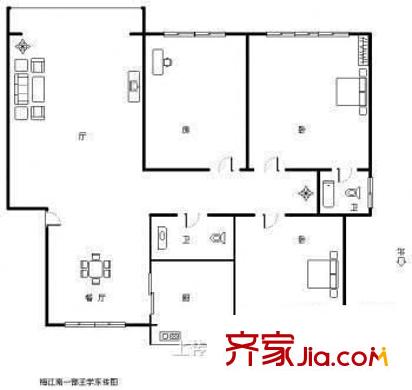 世紀(jì)城 3室 戶型圖