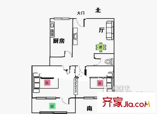 水松小區(qū) 2室戶型圖