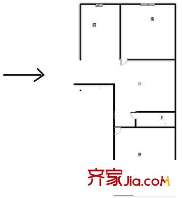 水松小區(qū) 2室 戶型圖