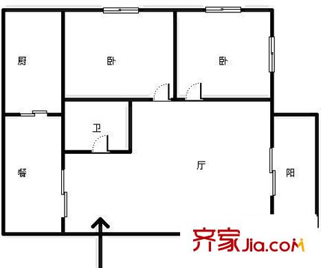 金橋花園玫瑰苑 2室 戶型圖