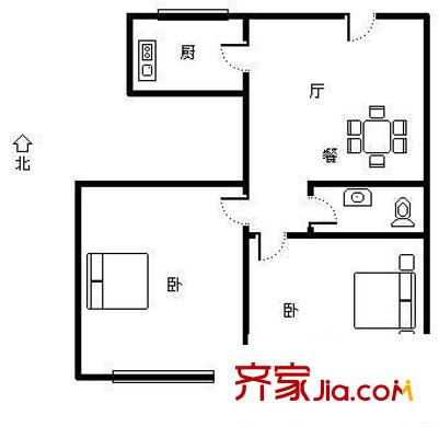 聯(lián)湖花園 2室 戶型圖