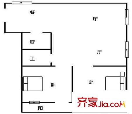 聯(lián)湖花園 2室 戶型圖