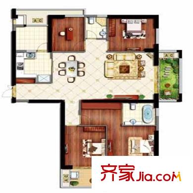 億力江濱戶型圖C1 01、02裝修示意圖 4室2廳2衛(wèi)1廚