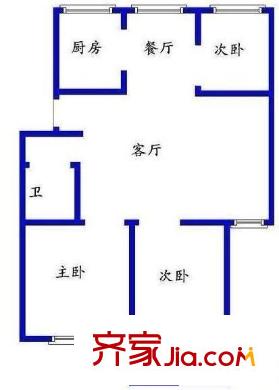 香江紅海園二期 3室 戶型圖
