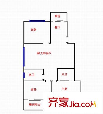 中茵花城 3室 戶型圖