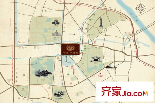中海八里平方米 學(xué)府央墅區(qū)位圖