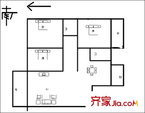 錦繡文華小區(qū) 3室 戶型圖
