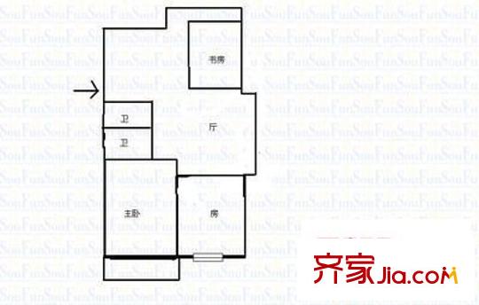 錦繡文華小區(qū) 3室 戶型圖