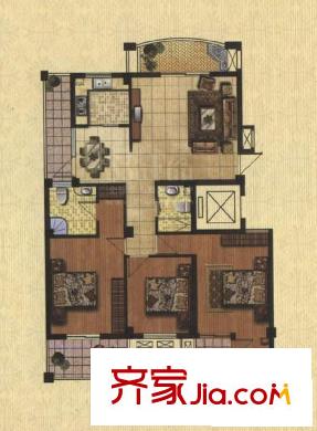 金輝伯爵山戶型圖5#樓03+04 3室2廳2衛(wèi)1廚
