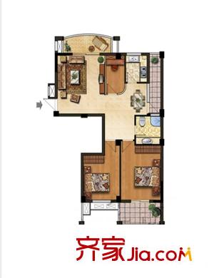 金輝伯爵山戶型圖5#樓09單元 2室2廳1衛(wèi)1廚