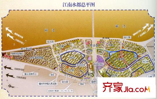 江南水都意境交通圖江南水都總平面圖