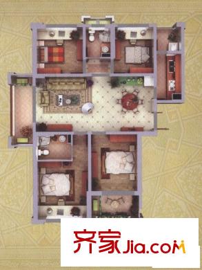 博仕后家園戶型圖5#01_06戶型 4室2廳2衛(wèi)1廚
