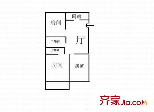 河下小區(qū) 3室 戶型圖