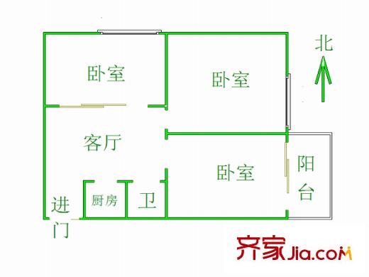 河下小區(qū) 3室 戶型圖