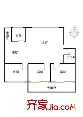 玉融花園 3室 戶型圖