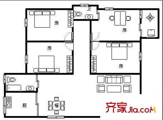 玉融花園 4室 戶型圖