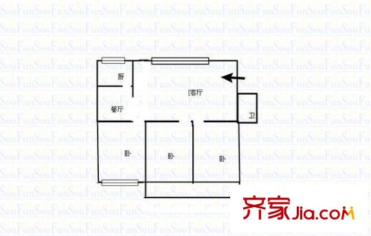玉融花園 3室 戶型圖