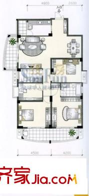 富貴天成戶型圖4室2廳2衛(wèi)1廚