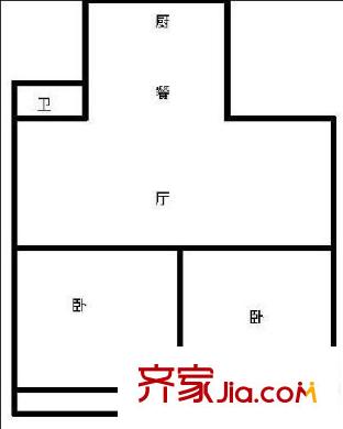西洪新村 2室 戶型圖