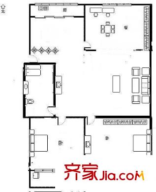 臥湖新苑 3室 戶型圖