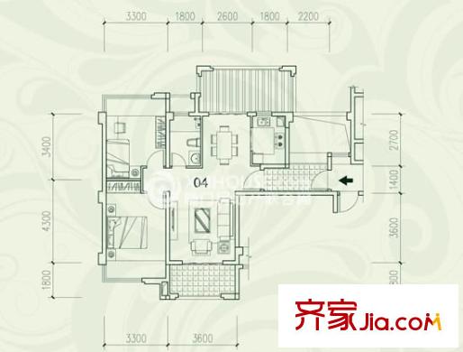 西湖好美家 2室 戶(hù)型圖