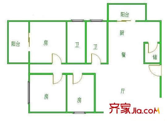 金山碧水一期紫竹苑戶型圖金山碧水一期紫竹苑 2室 戶型圖 2室1廳1衛(wèi)1廚