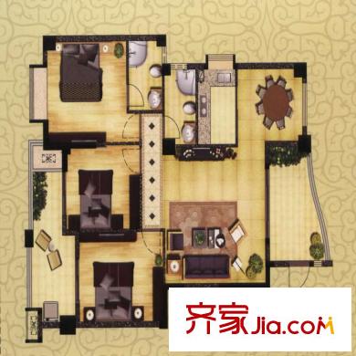 書香領(lǐng)寓戶型圖9#04戶型 3室1廳2衛(wèi)1廚