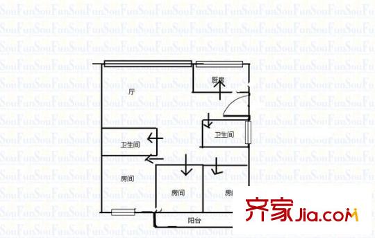 實(shí)達(dá)溫泉花園 4室 戶型圖