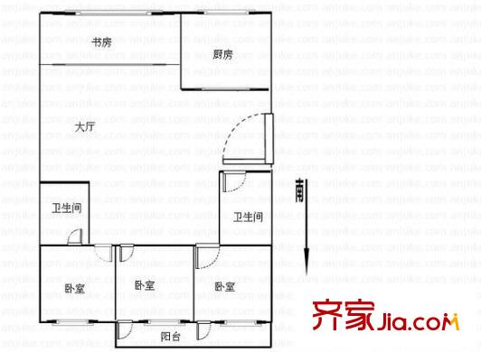 實(shí)達(dá)溫泉花園 4室 戶型圖
