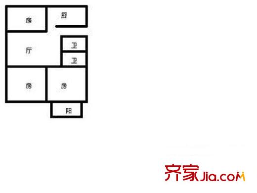 湖濱郵電小區(qū) 3室 戶型圖