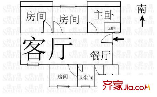 鼓山苑 4室 戶型圖
