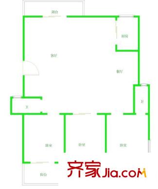 金山桔園二期景園戶型圖金山桔園二期景園 3室 戶型圖 3室2廳2衛(wèi)1廚