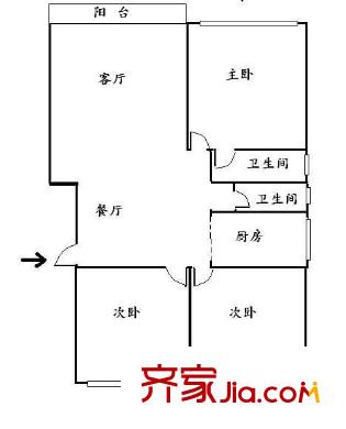 金山桔園二期景園戶型圖金山桔園二期景園 1室 戶型圖 1室1廳1衛(wèi)1廚