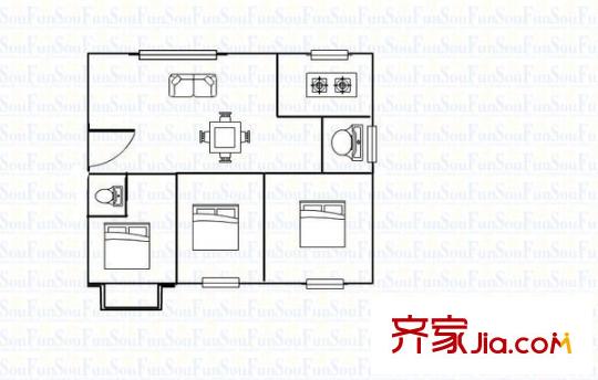 金山桔園二期景園戶型圖金山桔園二期景園 3室 戶型圖 3室2廳2衛(wèi)1廚