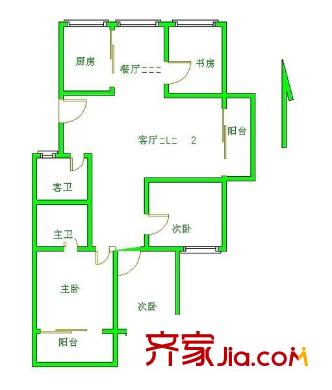 金山碧水一期翠榕苑戶型圖金山碧水一期翠榕苑 4室 戶型圖 4室2廳2衛(wèi)1廚